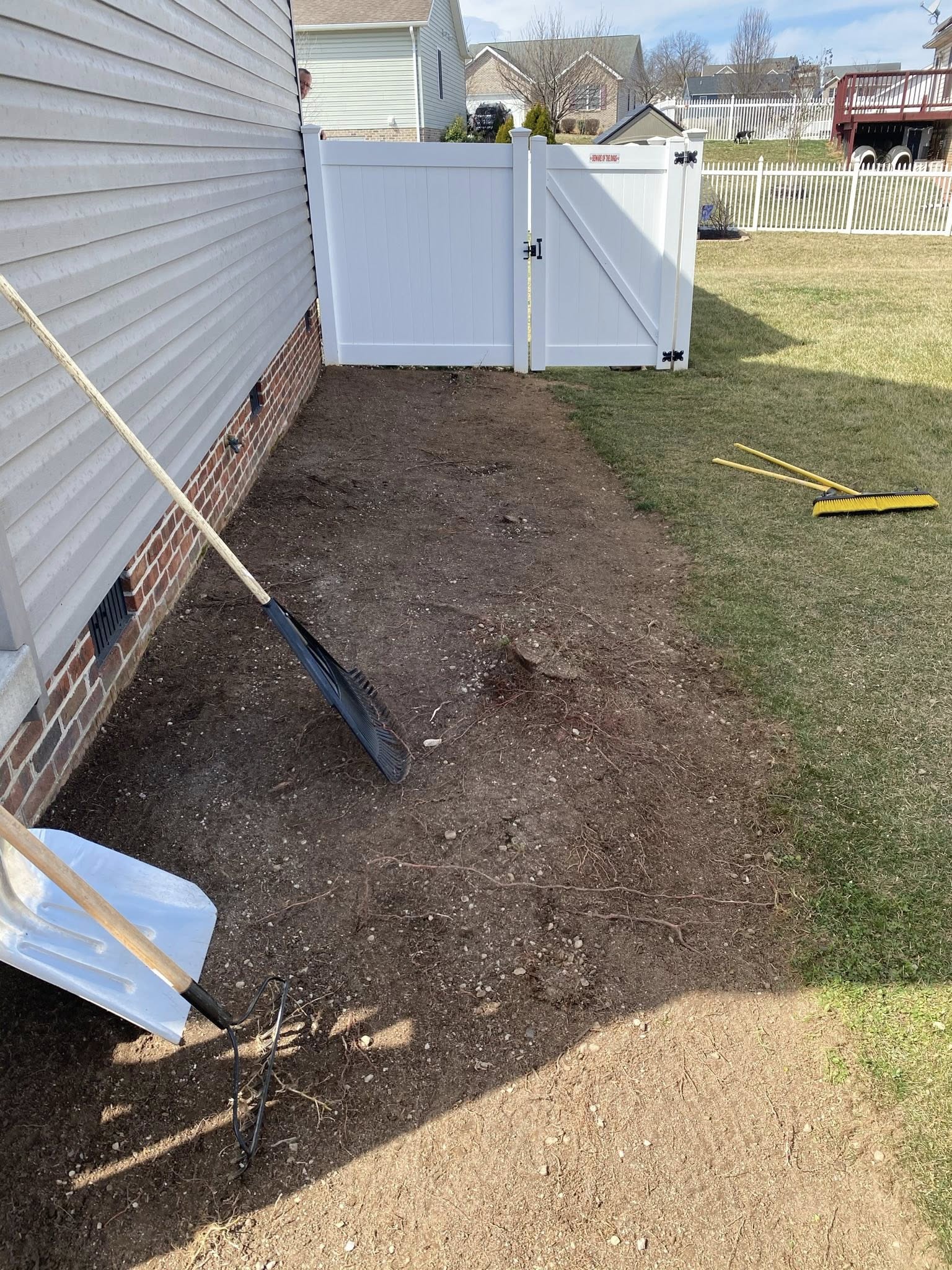 Front walkway with fresh gravel in Harrisonburg VA