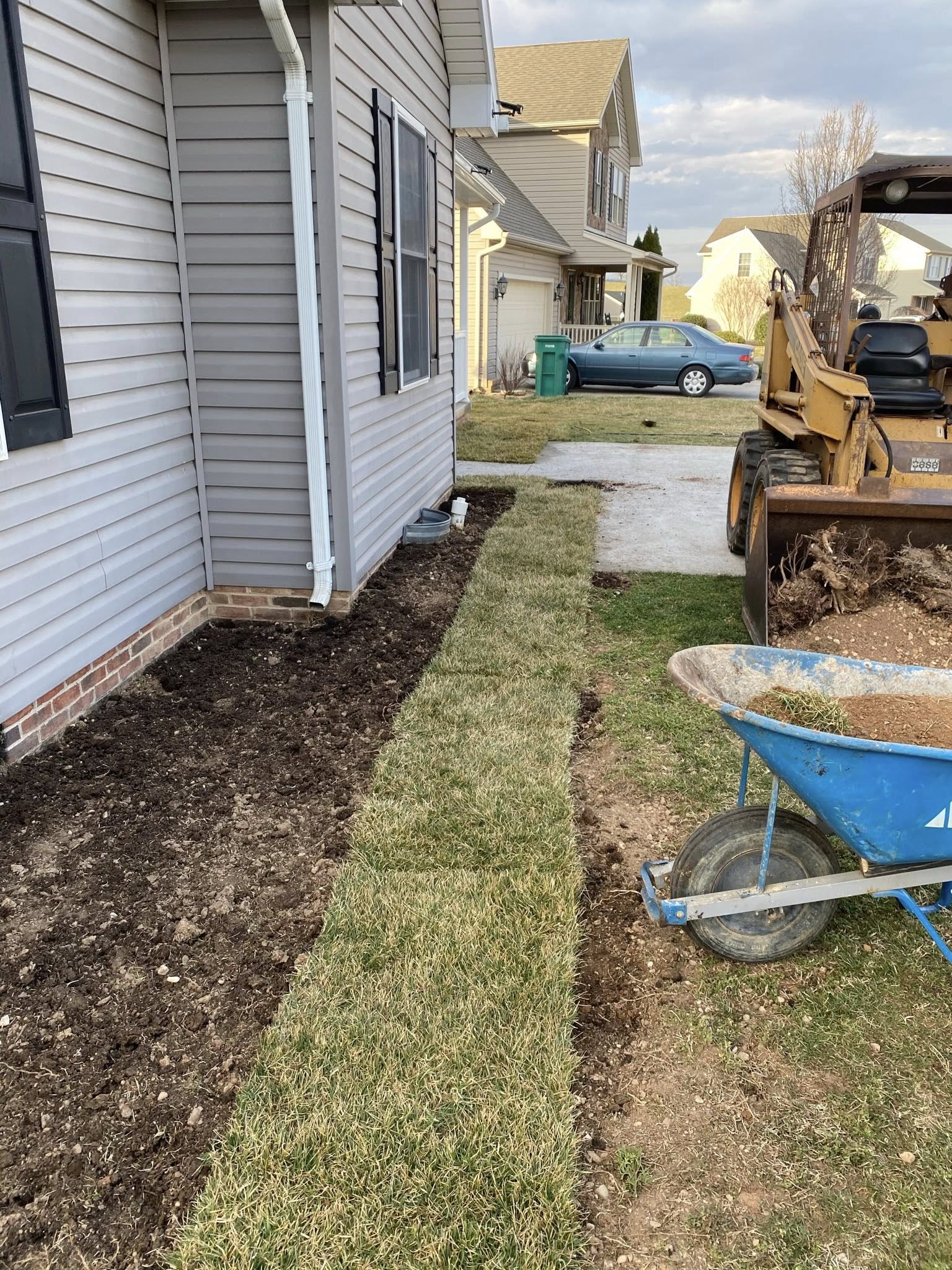 Sod installation with skid steer equipment in Harrisonburg VA